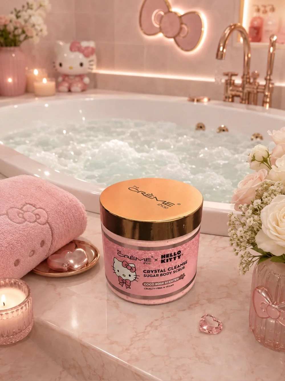 Hello Kitty Pink Sugar Body Scrub with Gold Lid